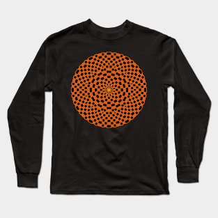 Orange and Black Kaleidoscope Style Mandala Long Sleeve T-Shirt